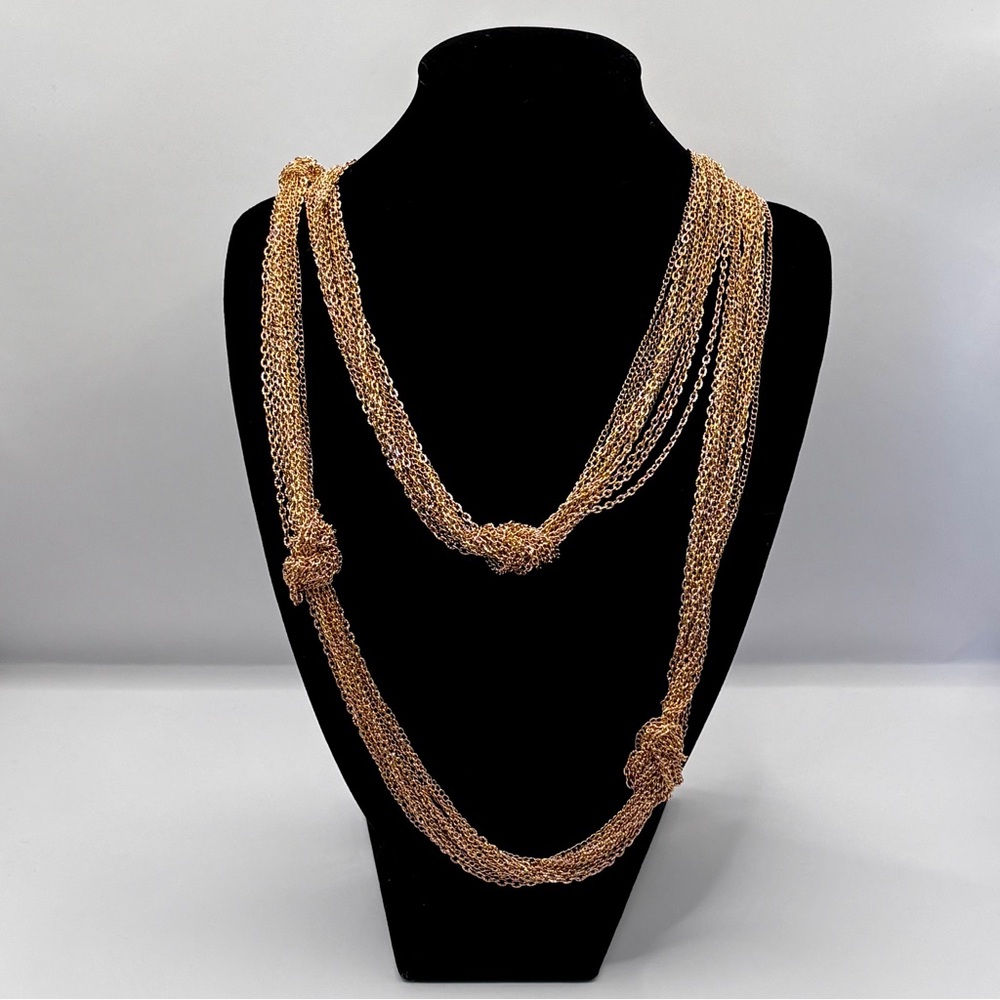 Erica Lyons Elegant Gold Long Chain Necklace NWT